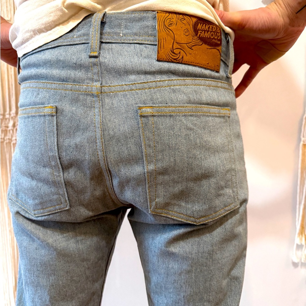 Like NEW - Naked and Famous selvaged denim Jeans - 32Wx32L /Slim fit/ Mid-Rise